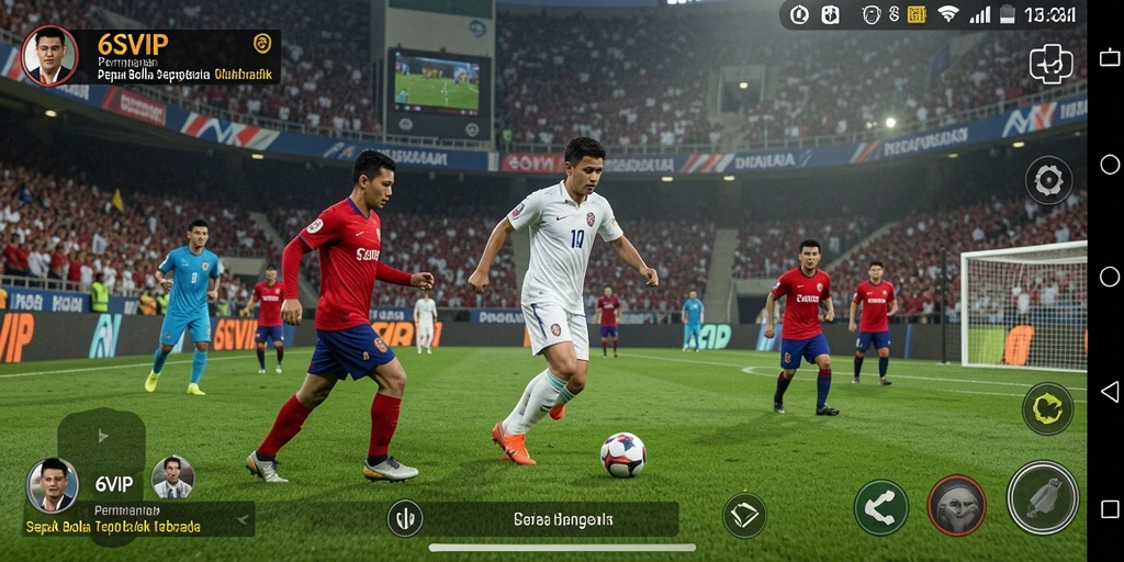Gameplay mendebarkan dari 6SVIP dengan aksi sepak bola yang intens.