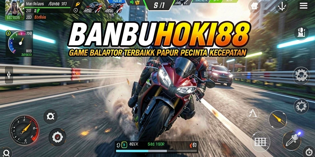 Menampilkan gameplay balap motor yang seru dan mendebarkan.