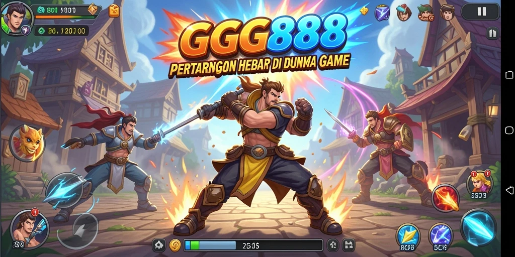 Screenshot GGG888 menampilkan pertarungan seru antar karakter yang epik.