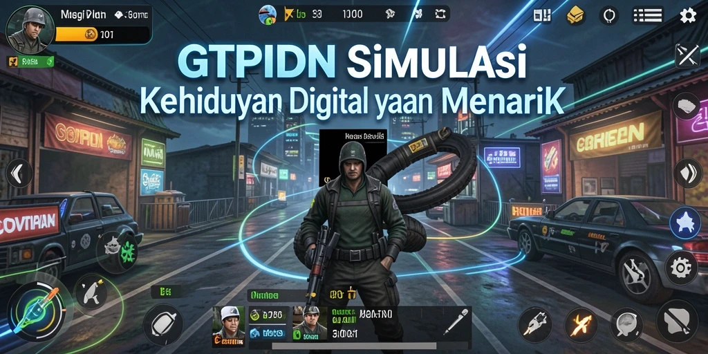 Tangkapan layar GTPIDN menampilkan gameplay simulasi yang dinamis dan interaktif.