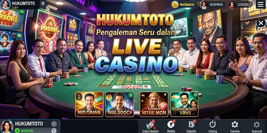 Screenshot gameplay HUKUMTOTO dengan dealer live yang profesional.