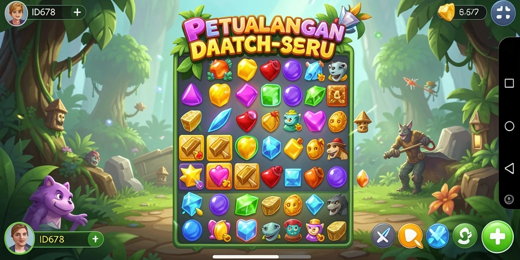 Tampilan gameplay ID678 yang seru dalam game Match-3.
