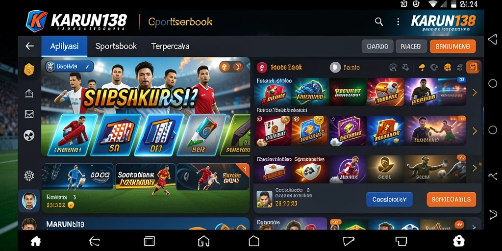 Screenshot utama KARUN138 menampilkan fitur taruhan olahraga yang menarik.