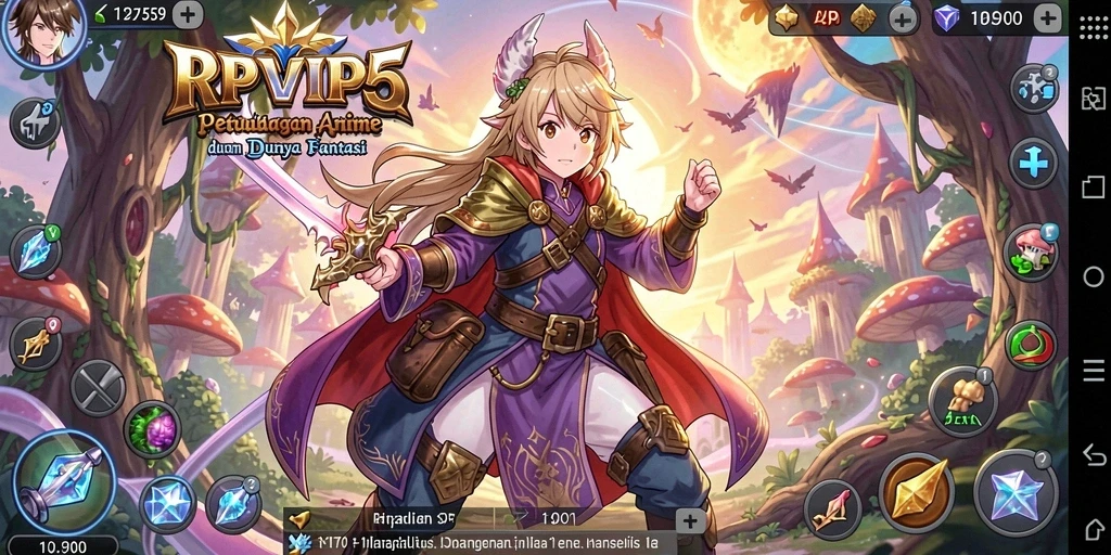 Gameplay RPVIP5 dengan karakter Anime yang dinamis dan menarik.