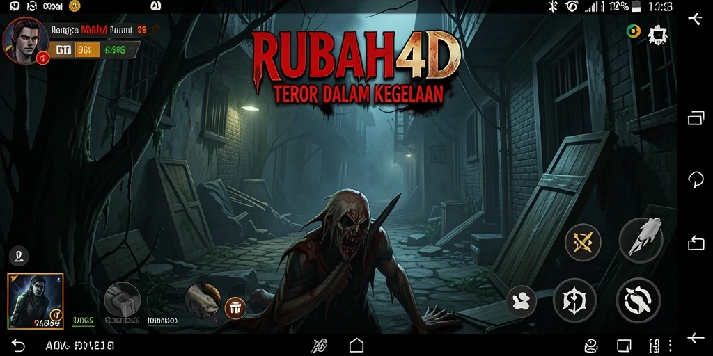 Screenshot gameplay RUBAH4D menampilkan momen menegangkan yang menyeramkan.