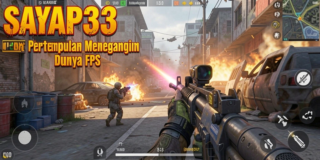 Gameplay intens dalam <strong>SAYAP33</strong> yang menampilkan aksi tembak-menembak.