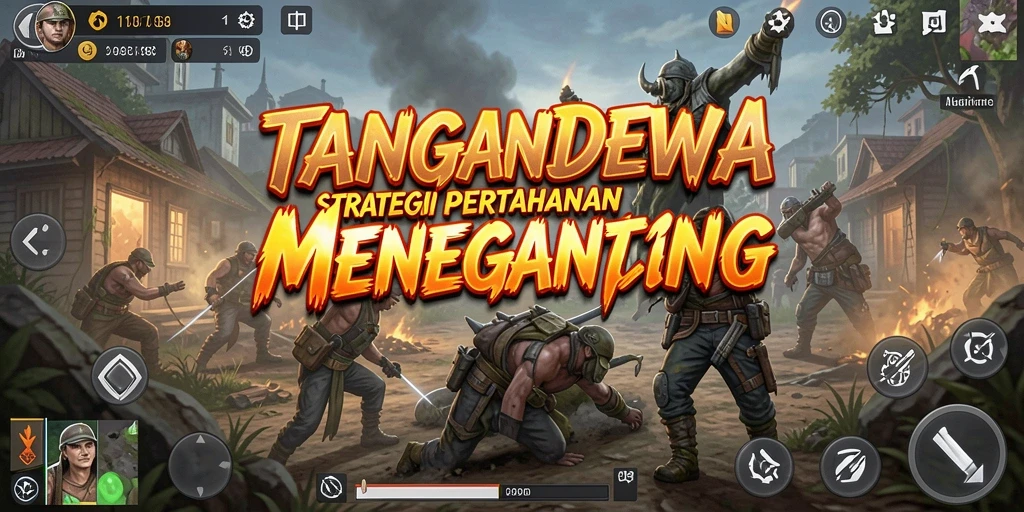Screenshot menampilkan pertempuran seru dalam TANGANDEWA dengan strategi Tower Defense.