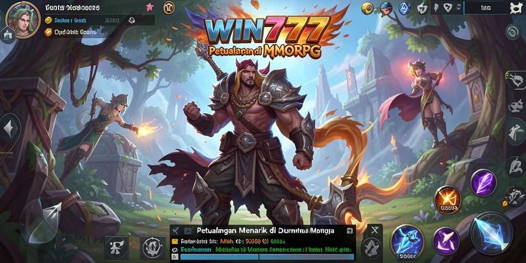 Tampilan gameplay seru dari WIN777 saat menghadapi monster di dungeon.
