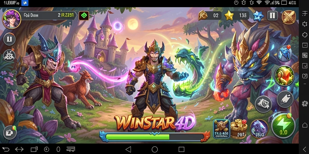 Screenshot gameplay WINSTAR4D menampilkan aksi seru di dunia petualangan.