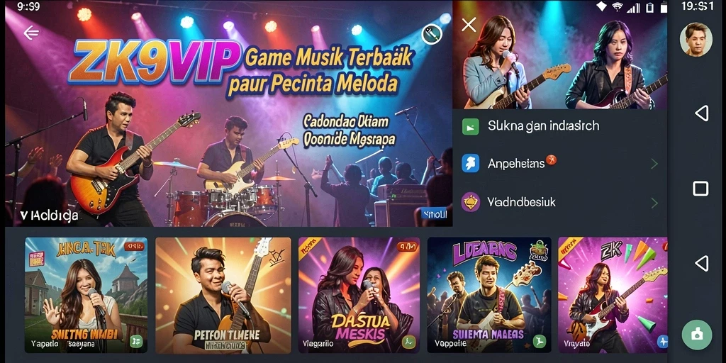 Screenshot gameplay ZK9VIP menampilkan pemain yang asyik bermain musik.